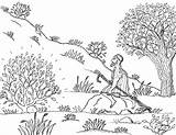 Moses Bush Burning Coloring Pages Bulrushes Great Mt Robin sketch template