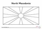 Macedonia Flag North Colouring Coloring Worksheet sketch template