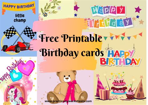printable birthday cards  kids