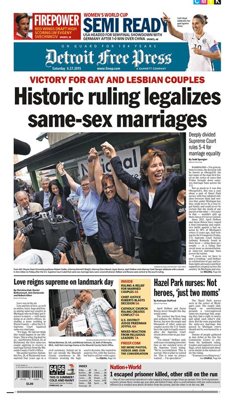 front page news newspapers nationwide cover freedom to marry ruling