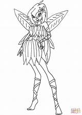 Winx Bloom Coloring Club Pages Printable Color sketch template