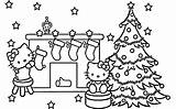 Coloring Kitty Hello Christmas Pages Merry Tree Kids Print Coloring4free Color Printables Xmas Printable Cute Printablee Gif Draw Popular Cards sketch template