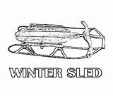 Coloring Sled Winter Wooden Classic sketch template