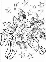 Coloring Christmas Pages Embroidery Patterns Flowers Printable Ausmalbilder Book Flower December Sheets Country Crafts Adult Adults Floral Glory Colors Winter sketch template
