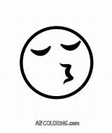 Emoji Coloring Pages Kissing Closed Eyes Face Pdf Printable Print Library Clipart Books sketch template