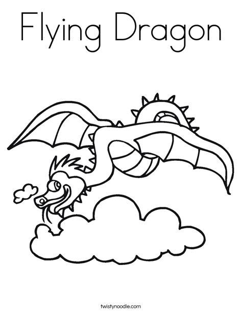 flying dragon coloring page twisty noodle