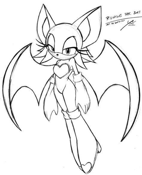 rouge the bat not colored by soniccomics