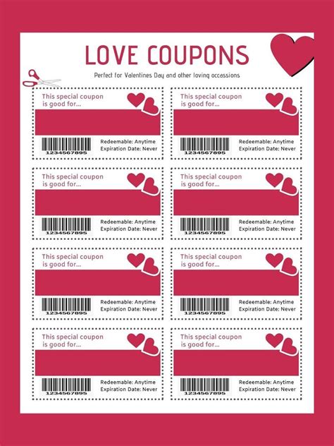 printable love coupons   template