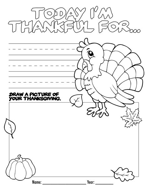 thanksgiving coloring worksheet  kindergarten holiday worksheet