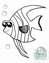 Coloring Angelfish Printable Mom Simple Project Kids Animal Creation Finished Sure Follow sketch template