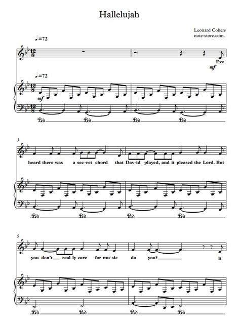 leonard cohen hallelujah sheet music for piano [pdf] pianoandvocal