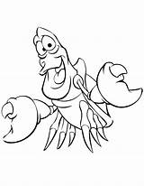 Mermaid Sebastian Little Coloring Lobster Pages Drawing Kids Crab Cartoon Clipart Tattoo Cliparts Ursula Disney Ariel Outline Printable Clip Drawings sketch template