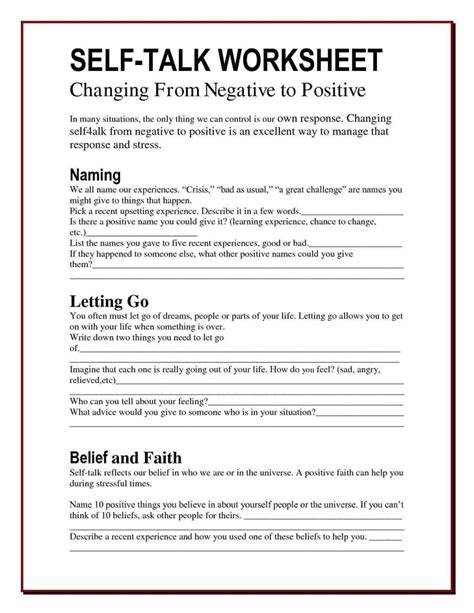 Printable Worksheets On Recovery