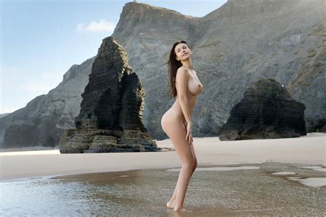 wallpaper alisa i alisa jessica albanka brunette beach naked big tits nipples ass smile
