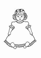 Puppe Kleid Ausmalbild Spielsachen Ausdrucken Malvorlagen sketch template