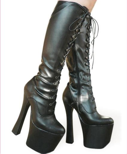 20cm high height sex boots women s heels bulky heel platform knee high