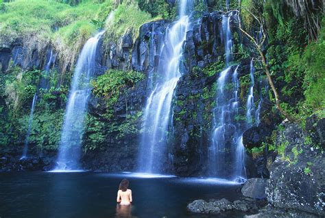 woman  waterfall photograph  dave fleetham printscapes fine art