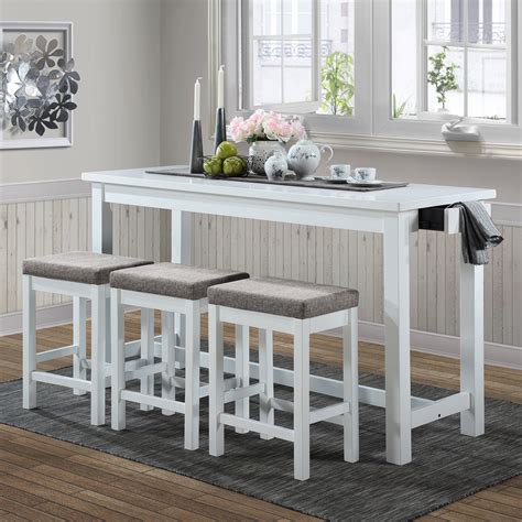 connected  piece counter height dining set white walmartcom