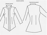 Baju Kebaya Pola Kurung Kartini Tradisional Kutu Lukisan Pakaian Dasar Menjahit Depan Wanita Kebarung Fesyen Panjang Belakang Hobbi Pesak Begini sketch template