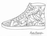 Coloring Converse Shoe Shoes Printable Getcolorings Pages Jordan sketch template