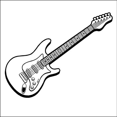 coloring pages  guitar outline