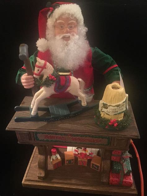 Vintage Animated Musical Santa Old Toy Maker Christmas Scene Holiday
