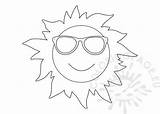 Sun Glasses Smiling Coloring sketch template