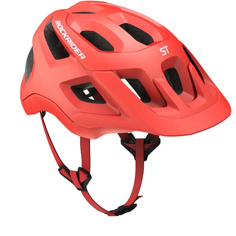 adults helmets mountain bike helmet st  bluered decathlon