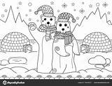 Colorare Paesaggi Invernale Invernali Orsi Polari Adulti Stagione Nella sketch template