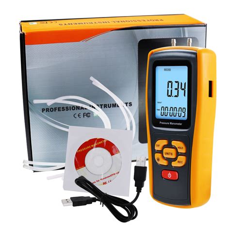 digital manometer air gas pressure meter differential dual port hvac tester  ebay
