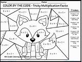 Grade 4th Worksheets Coloring Color Number Math Fun Multiplication Pages sketch template