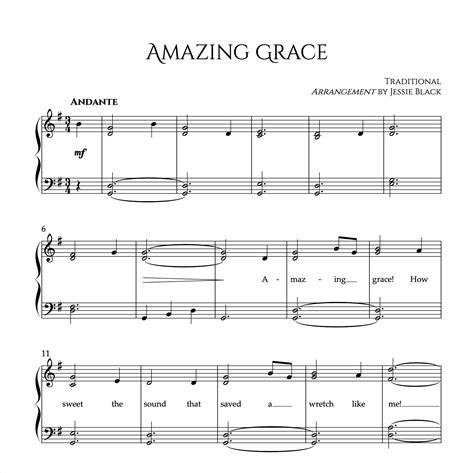 amazing grace easy piano sheet   teacher beginner etsy uk