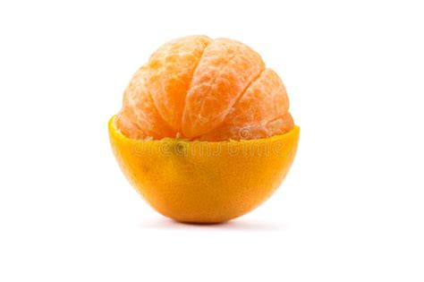 Citrus Tangerine Orange Fruit Isolated On White Background Stock Image