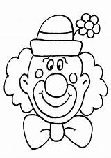 Clown Face Pages Coloring Print sketch template