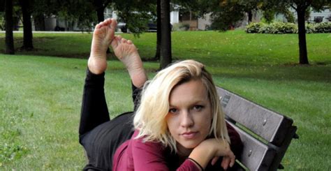 Beautiful Blonde Shows Her Soles In The Park Feet File Feet Porn
