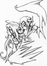 Demons Drawings Angels Angel Vs Demon Drawing Anime Coloring Pt Sketch Pages Getdrawings Deviantart Template sketch template