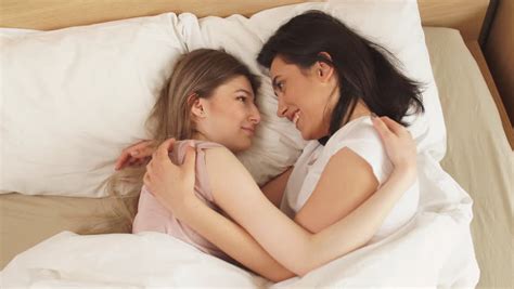 lesbians having a nap holding stock footage video 100