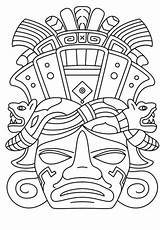 Mayan Maya Coloring Mask Pages Printable Drawing Kids Calendar Masks Aztec Supercoloring Ancient Coloriage Template Masque Tattoo Pyramid Opera Sydney sketch template
