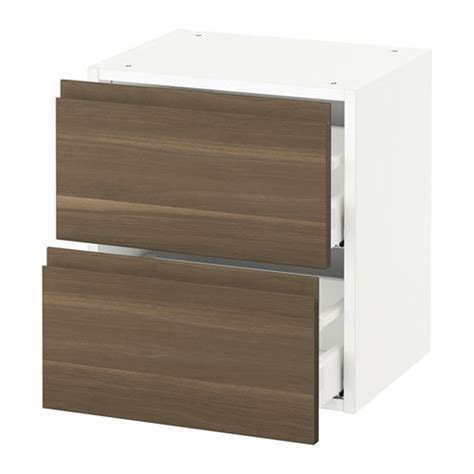 sektion wall cabinet   drawers voxtorp walnut effect xx