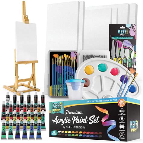acrylic paint set  canvas painting kit  adults painting set  easel premium painting