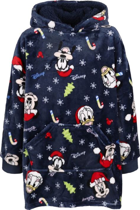 mickey mouse disney marineblauw kindersweatshirt badjas deken met capuchon bolcom