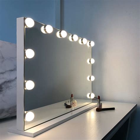 wayking hollywood spiegel   spiegel mit led lichtern touch steuerung grosser