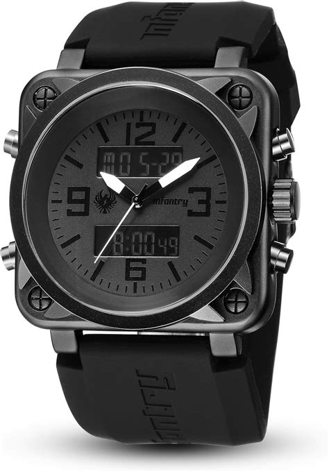 infantry military  black sports watches  man tactical army analogue digital wrist