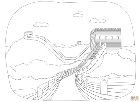great wall  china coloring page  printable coloring pages