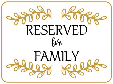 printable reserved signs  tables