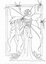 Coloring Nymph Fairy Mystical Myth Mythical Legend Elfes Elves Fae Pixie Designlooter Faries Sprite sketch template