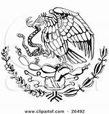 Mexican Eagle Arms Coat Cactus Snake Clipart Eating Flag Coloring Perched Pages Showing Illustration Drawing Printable Rey David Logo Aztec sketch template