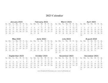 printable  calendar  page large horizontal