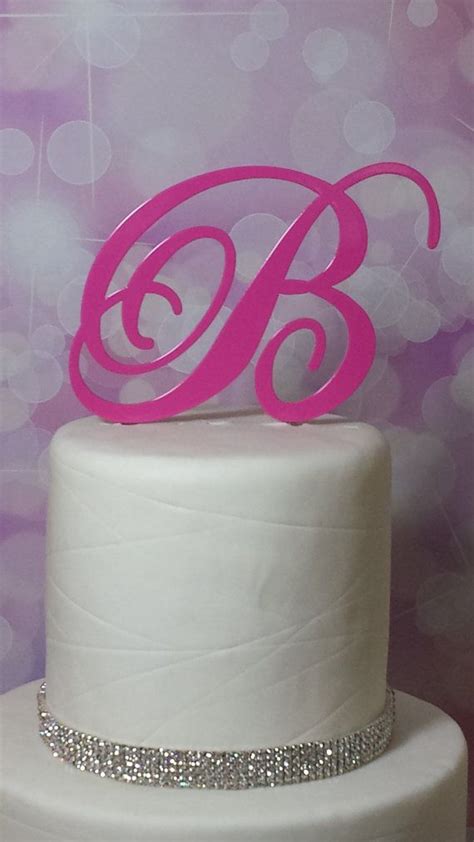 Color Initial Monogram Wedding Cake Topper Any Letter A B C D E F G H I