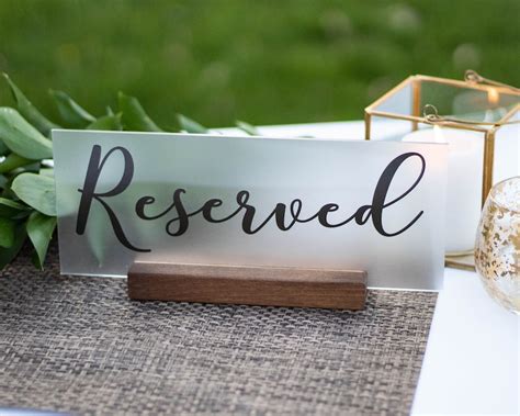 reserved sign wedding reserved table sign acrylic wedding etsy